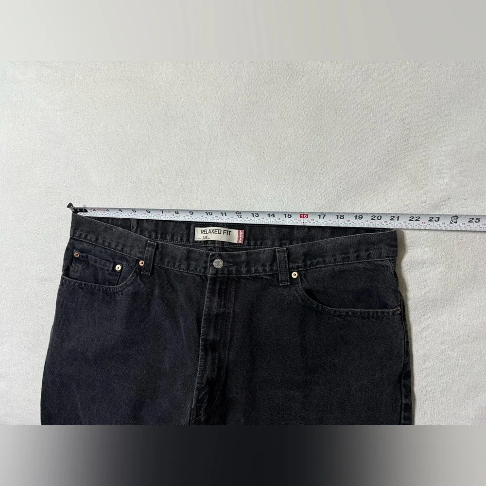 Levis 550 Jeans Mens 42x31 Black Relaxed Tapered Dark Wash‎ Y2K